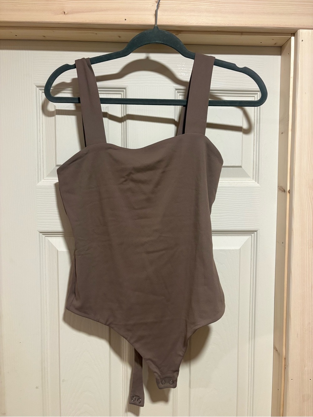 nuuds Wide-Strap Shapewear Bodysuit in Brown